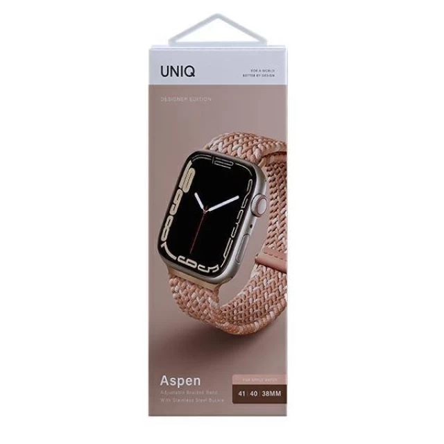 Ремешок Uniq Aspen Braided DE для Apple Watch 41 | 40 | 38 mm Citrus Pink (UNIQ-41MM-ASPDECPNK)