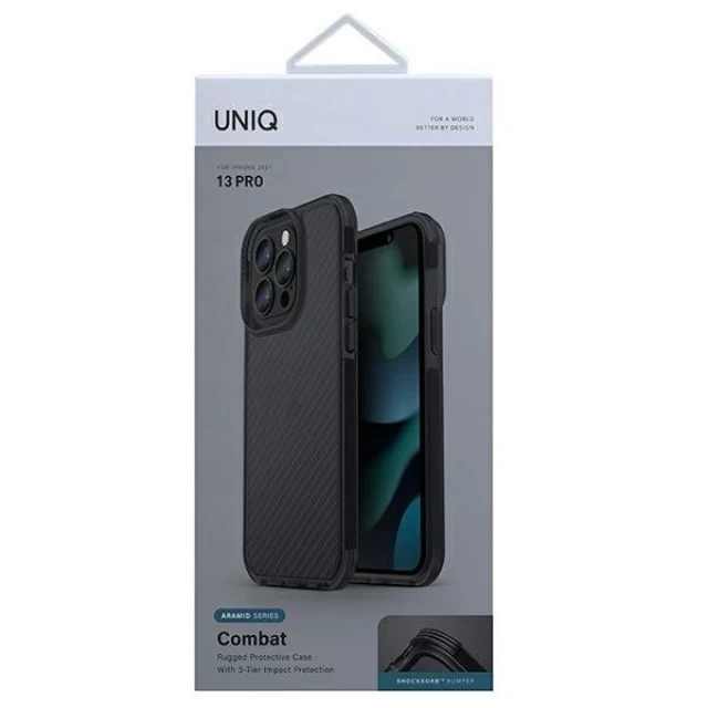Чехол Uniq Combat для iPhone 13 | 13 Pro Aramid Smoke (UNIQ-IP6.1PHYB(2021)-COMASMK)