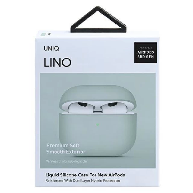 Чехол Uniq Lino Silicone для AirPods 3 Mint Green (UNIQ-AIRPODS(2021)-LINOGRN)