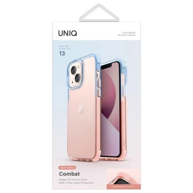 Чохол Uniq Combat Duo для iPhone 13 Blue Pink (UNIQ-IP6.1HYB(2021)-CDBLUPNK)
