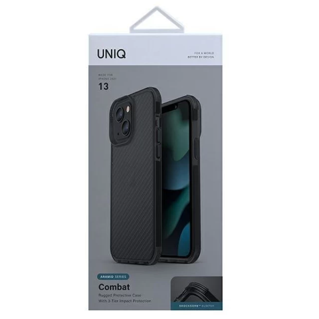 Чохол Uniq Combat для iPhone 13 Aramid Smoke (UNIQ-IP6.1HYB(2021)-COMASMK)