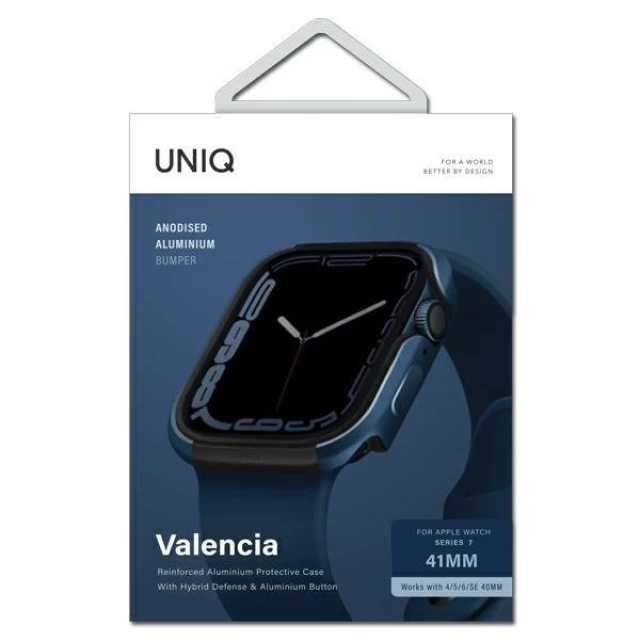 Чохол Uniq Valencia для Apple Watch Series 4 | 5 | 6 | 7 | SE 40/41 mm Cobalt Blue (UNIQ-41 mm-VALCBLU)