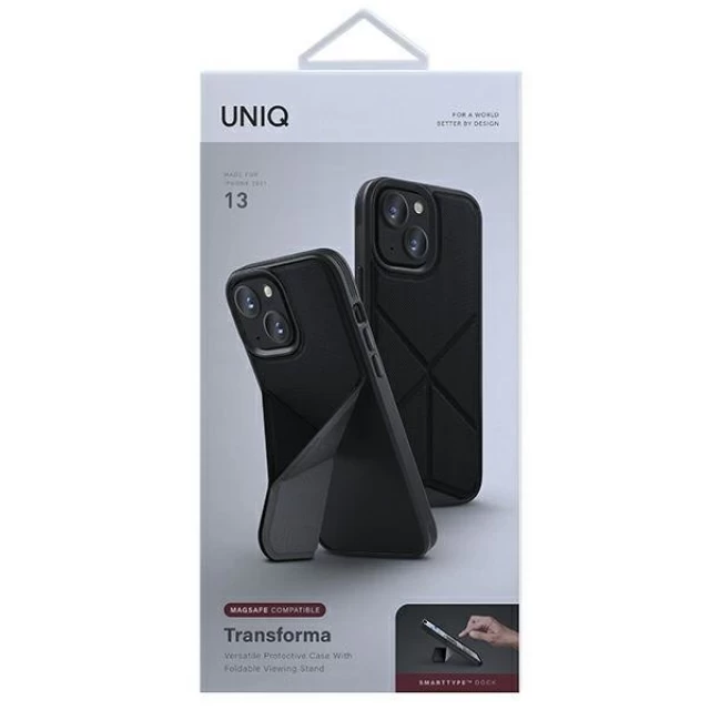 Чехол Uniq Transforma для iPhone 13 Black with MagSafe (UNIQ-IP6.1HYB(2021)-TRSFMBLK)